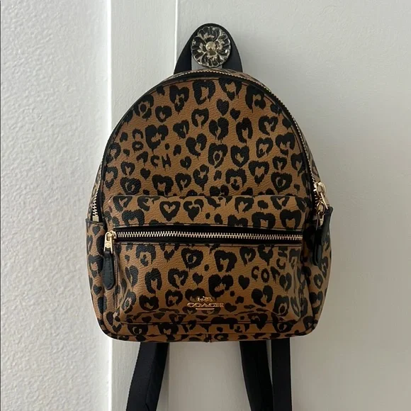 Coach | Bags | Coach Brown And Black Leopard Print Backpack  display picture 1